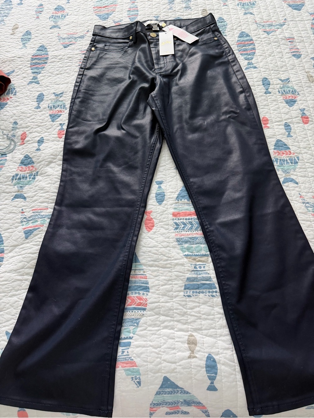 Lilly Pulitzer Blue  Coated Flared Jeans